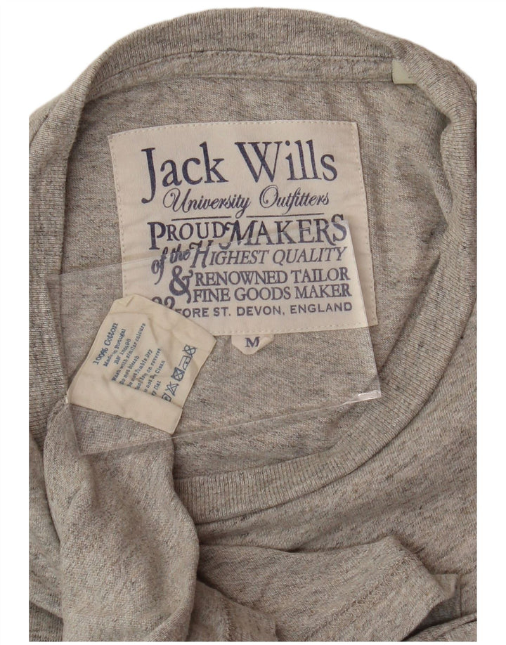 JACK WILLS T-shirt grafica da uomo Top in cotone screziato grigio medio