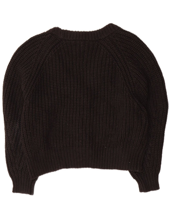 Maglione cardigan oversize corto da donna Topshop UK 14 acrilico nero medio