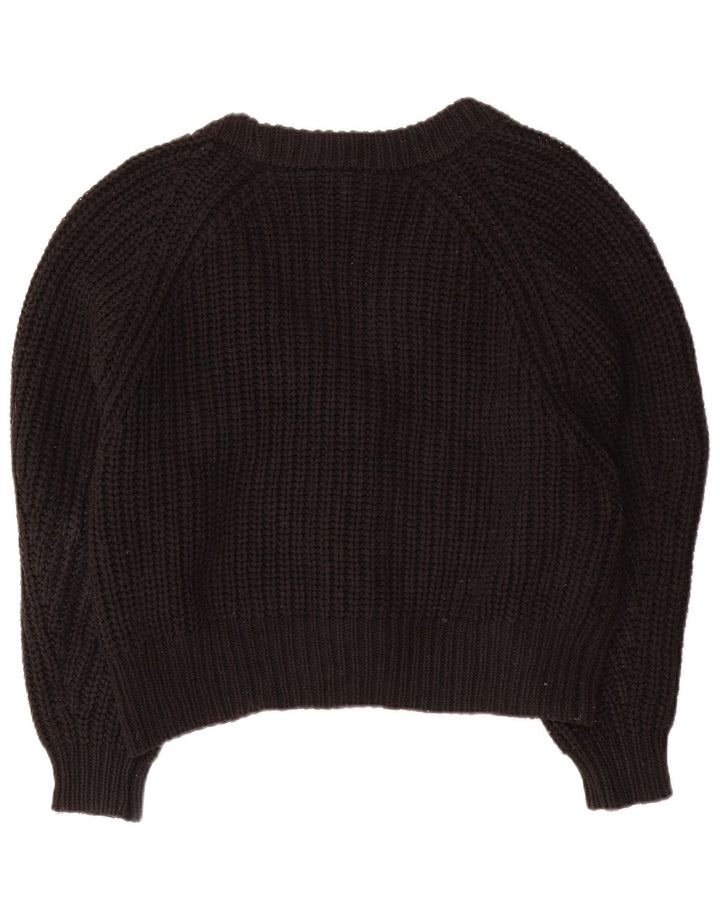 Maglione cardigan oversize corto da donna Topshop UK 14 acrilico nero medio