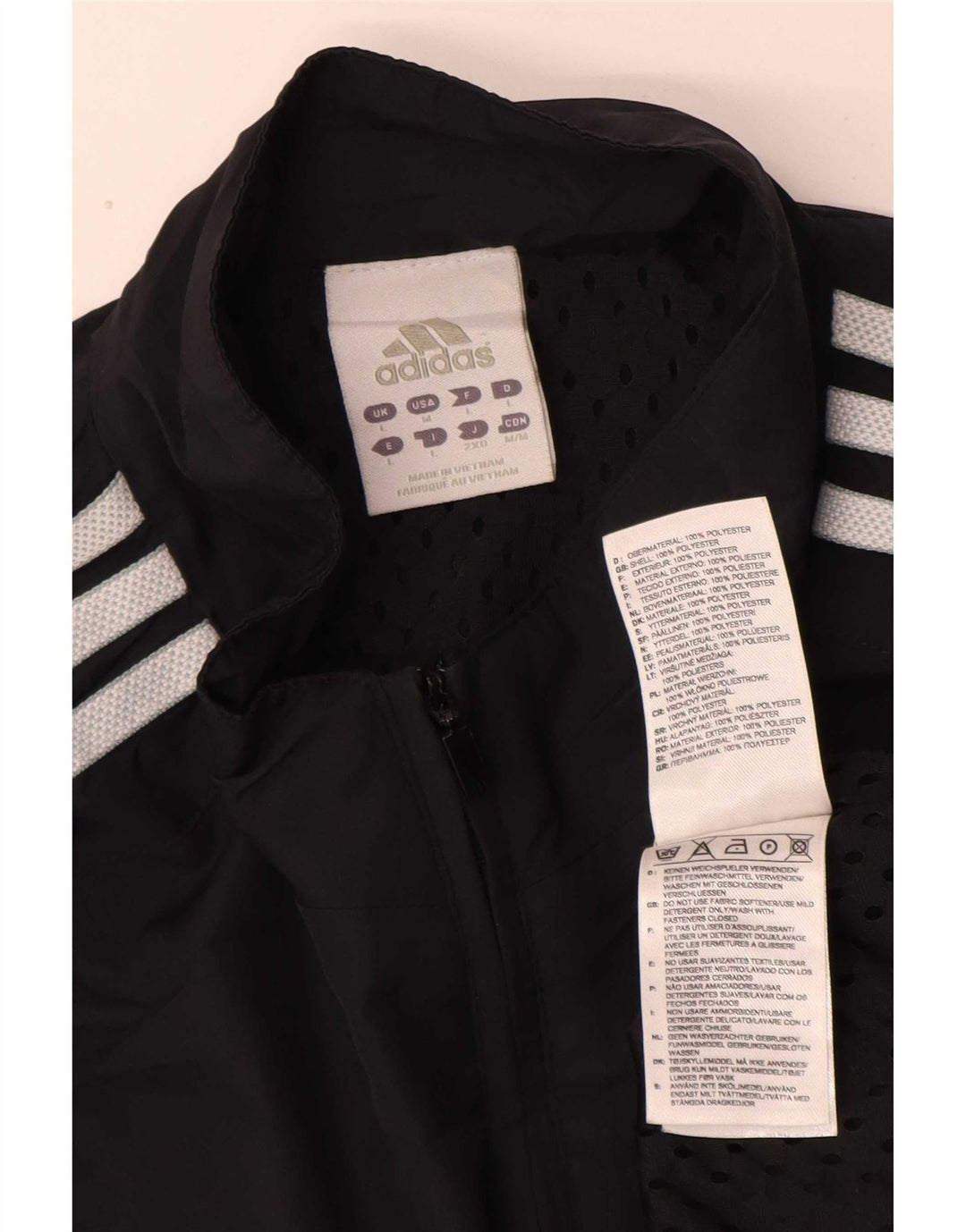 Adidas Uomo Zip Neck Pullover Tuta Top Large Blu Navy Sportivo