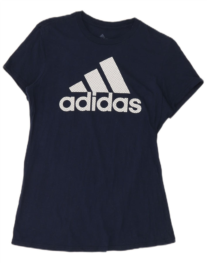 T-shirt grafica da donna Adidas Top UK 14 medio blu navy