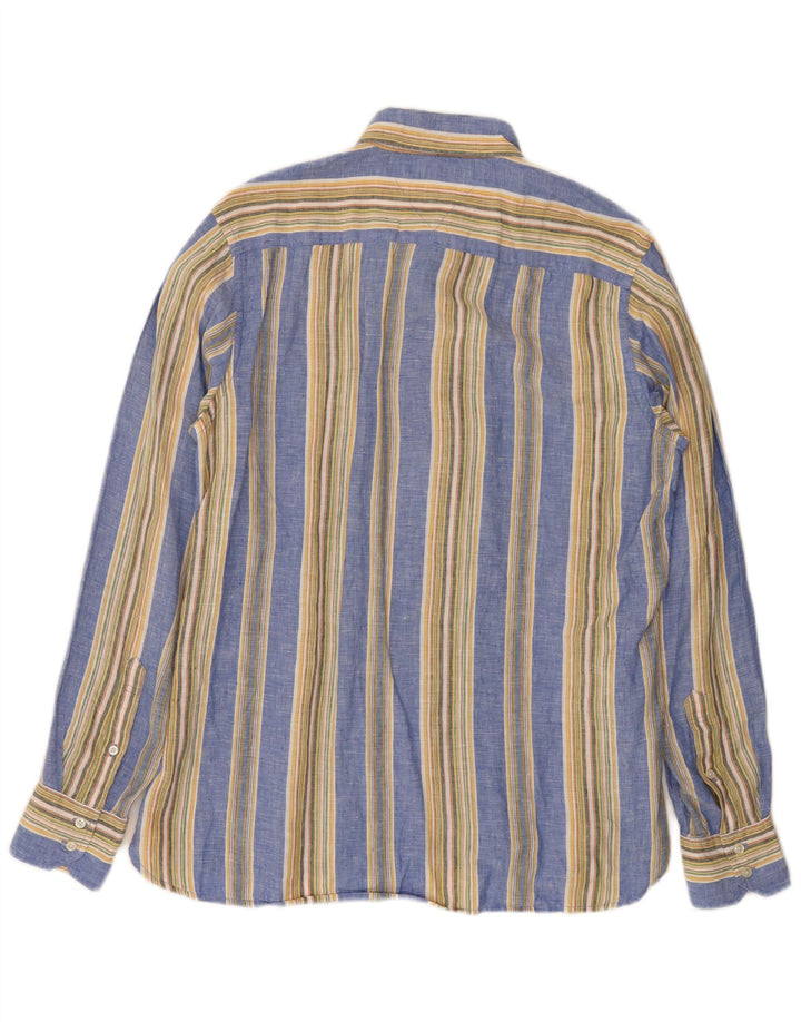 Camicia da uomo Tommy Hilfiger in lino a righe blu medio