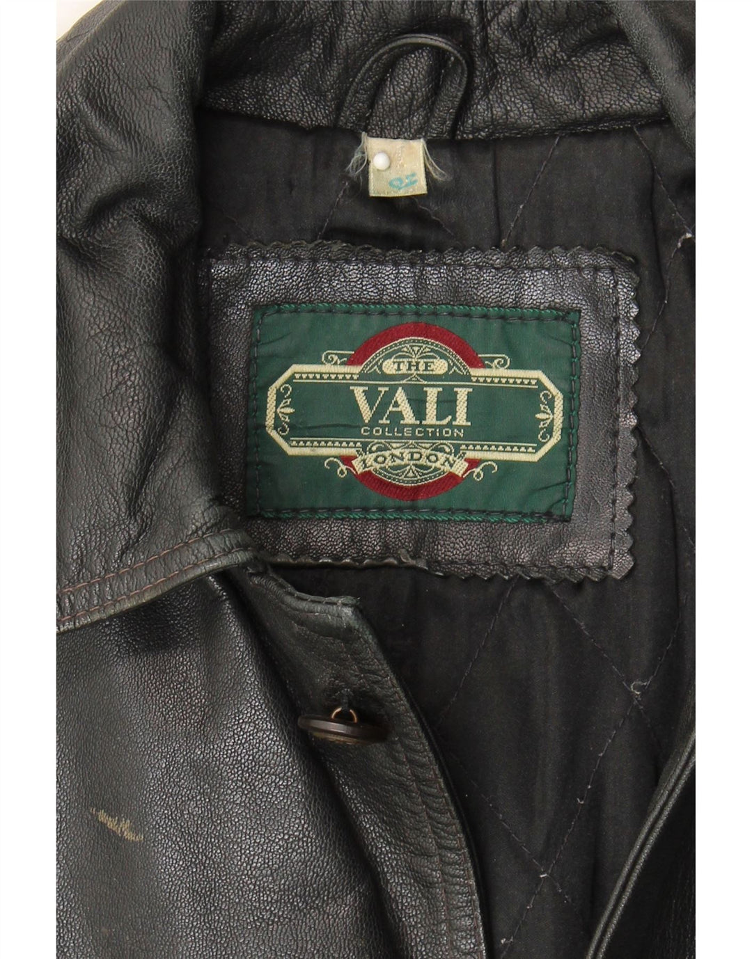 VINTAGE Mens Leather Jacket UK 40 Large Black Acetate Vintage Vintage and Second-Hand Vintage from Messina Hembry 