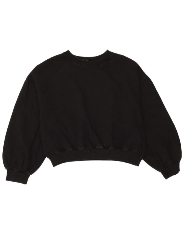 Felpa corta oversize da donna Zara UK 14 cotone nero medio