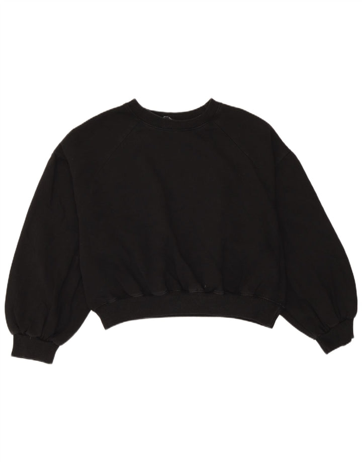 Felpa corta oversize da donna Zara UK 14 cotone nero medio