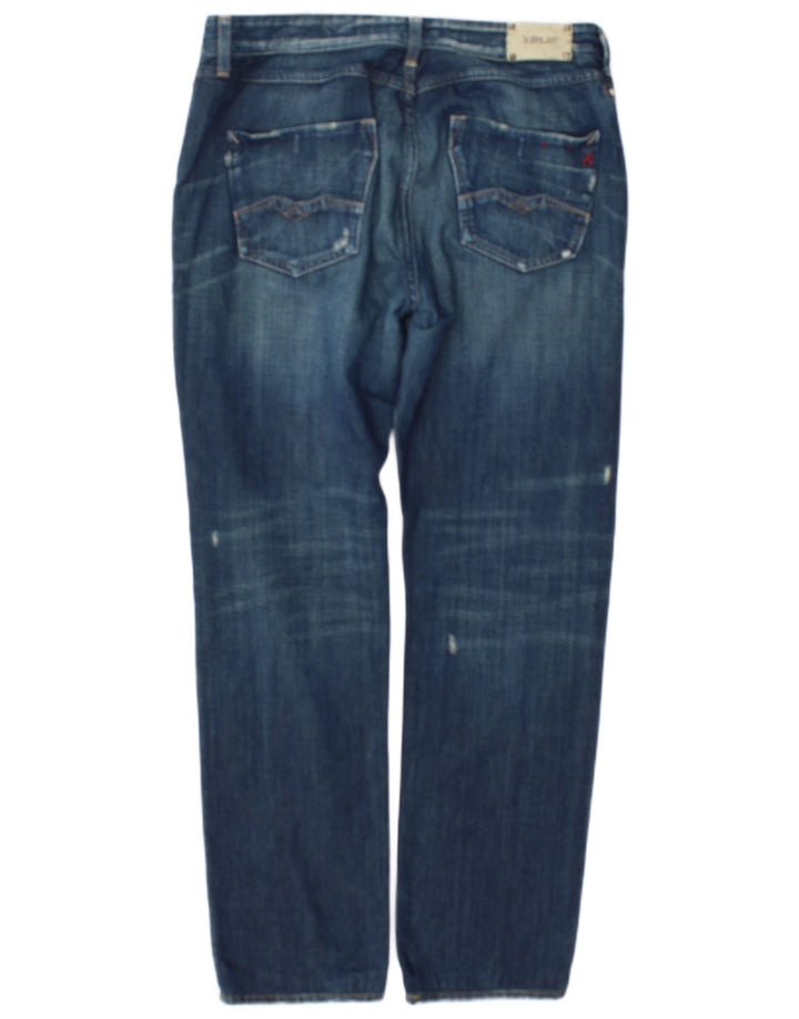 Replay Jeans dritti invecchiati da donna W31 L34 cotone blu