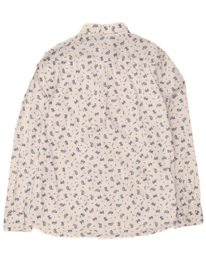 Camicia da uomo Regular Fit Superdry XL in cotone floreale bianco