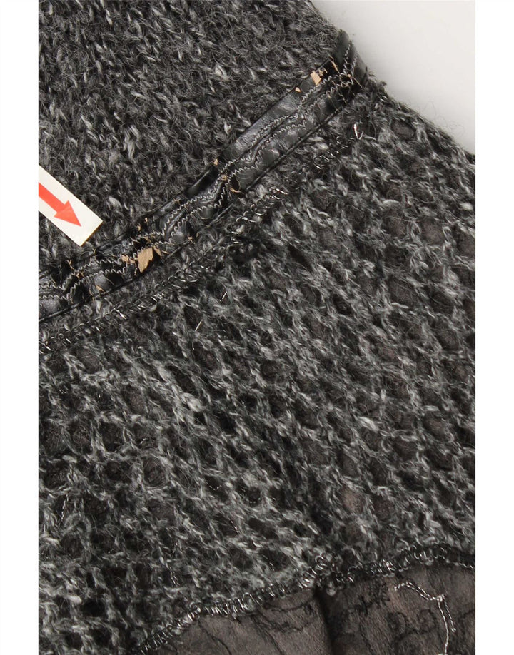 Gonna asimmetrica lavorata a maglia da donna Juju & Christine piccola W30 patchwork grigio