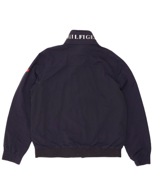 TOMMY HILFIGER Giubbotto bomber con cappuccio da uomo UK 38 Nylon blu navy medio