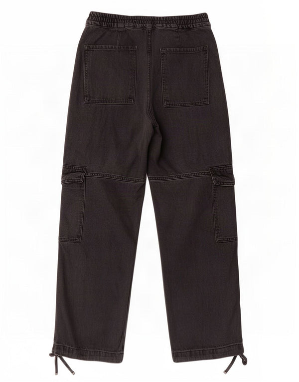 Zara Womens Cargo Wide Leg Jeans Small W26 L28 Black