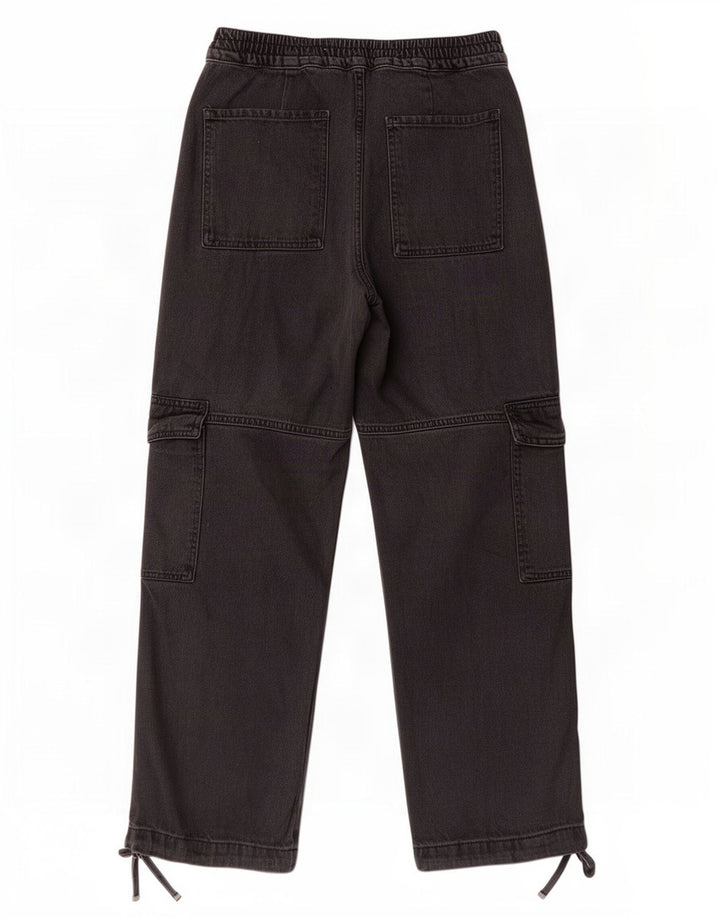 Jeans Zara da donna cargo a gamba larga piccoli W26 L28 neri