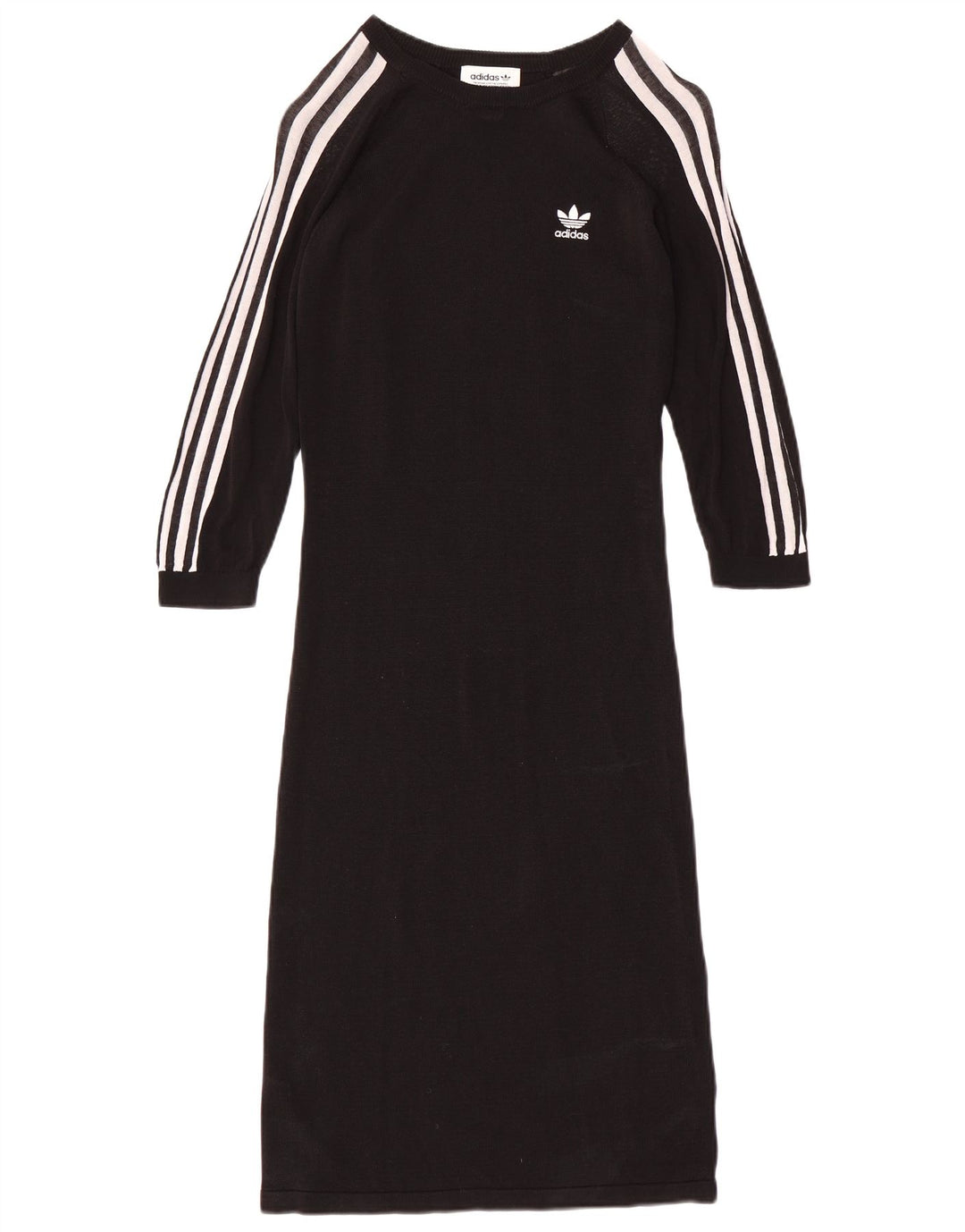 Abito maglione ADIDAS da donna con maniche a 3/4 UK 14 Rayon nero medio