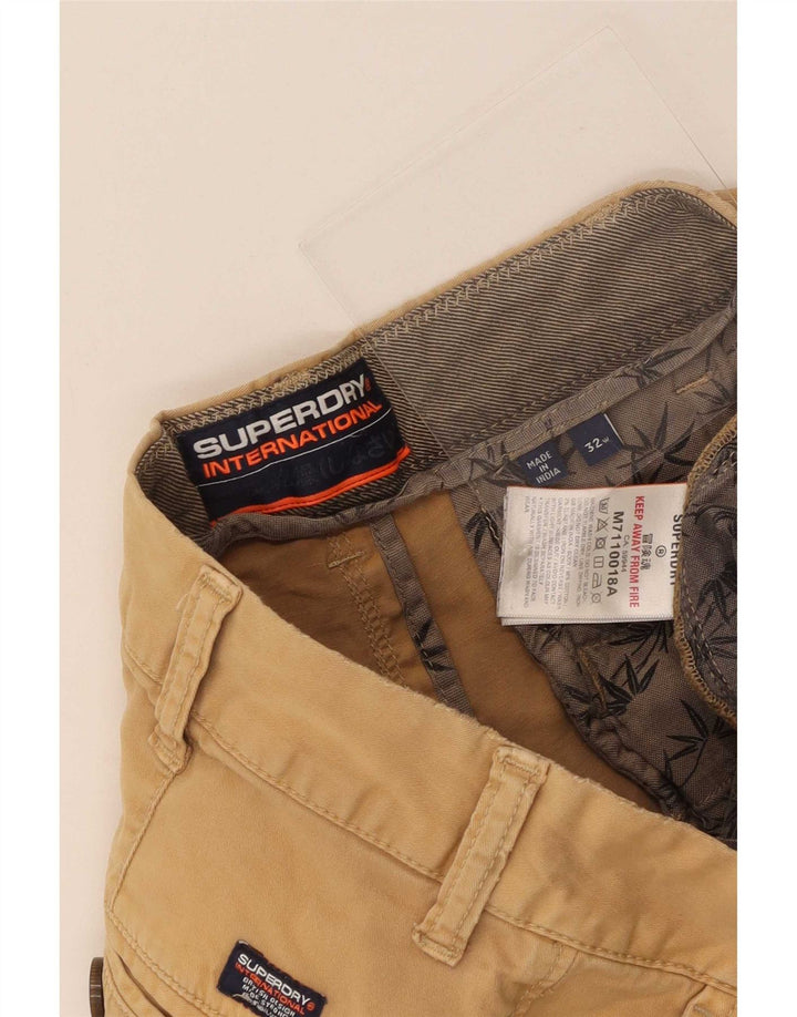 Pantaloncini chino da uomo Superdry medi W32 in cotone beige