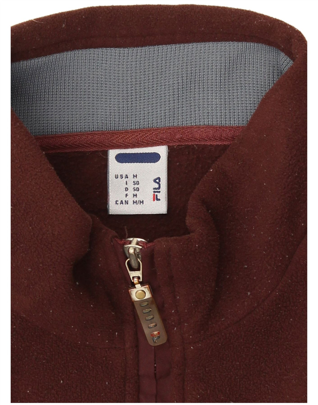 Maglione in pile da uomo Fila con zip grafica e color block marrone medio
