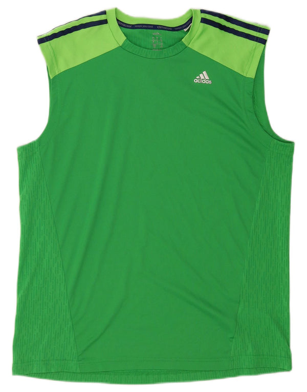 Canotta Adidas Climacool da uomo, grande, in poliestere color block verde