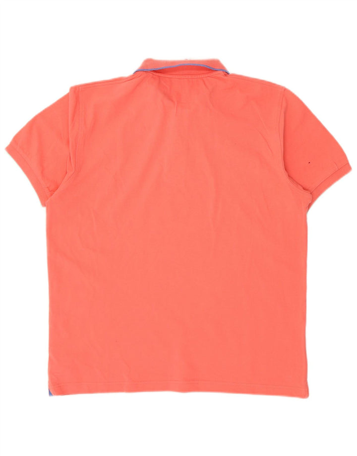 SUN68 Mens Polo Shirt Large Orange Cotton