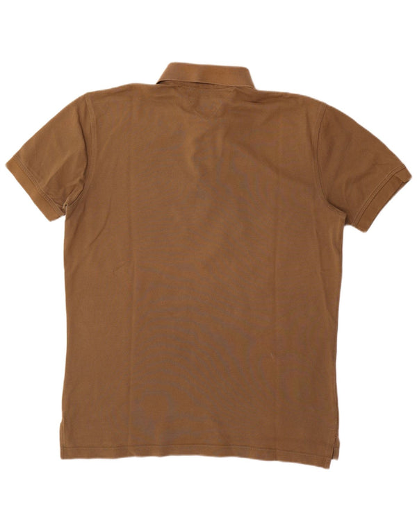 Polo da uomo Tommy Hilfiger grande in cotone marrone