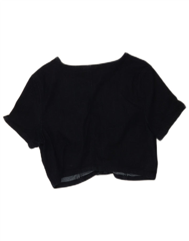 Top corto in denim da donna Guess UK 12 cotone blu navy medio