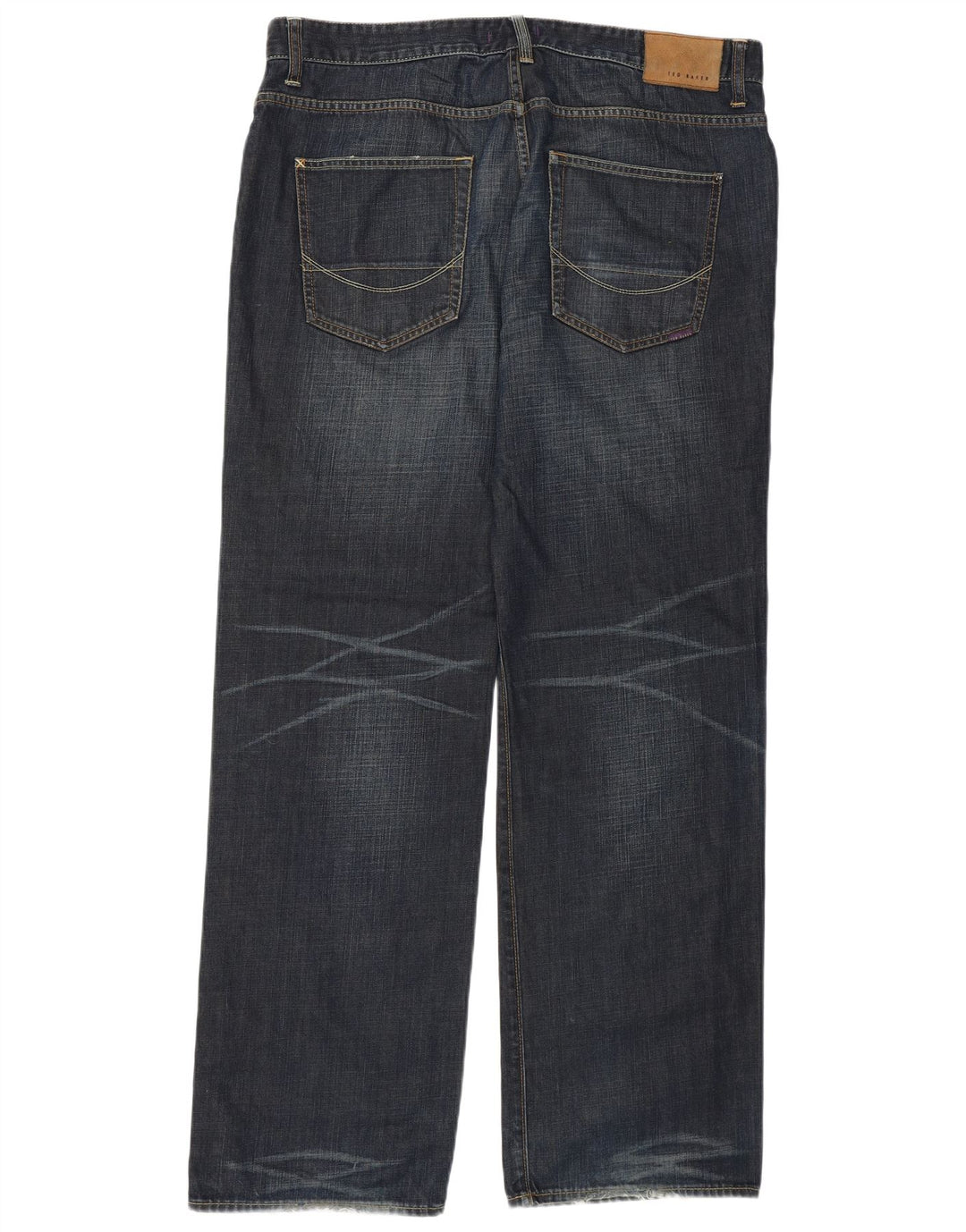 Jeans lunghi dritti da uomo Ted Baker W38 L34 cotone blu