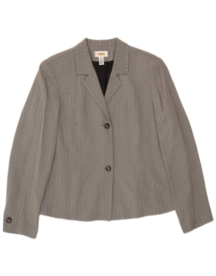 Talbots Set da donna a 2 bottoni e 2 pezzi UK 16 Large W34 L30 Grigio a spina di pesce