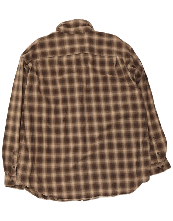 Camicia alta da uomo Eddie Bauer 2XL Cotone a quadri beige