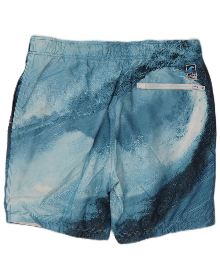 Pantaloncini da bagno grafici da uomo Superdry XL poliestere tie-dye blu