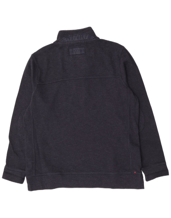Maglione da uomo con collo abbottonato Fat Face XL in cotone blu navy classico