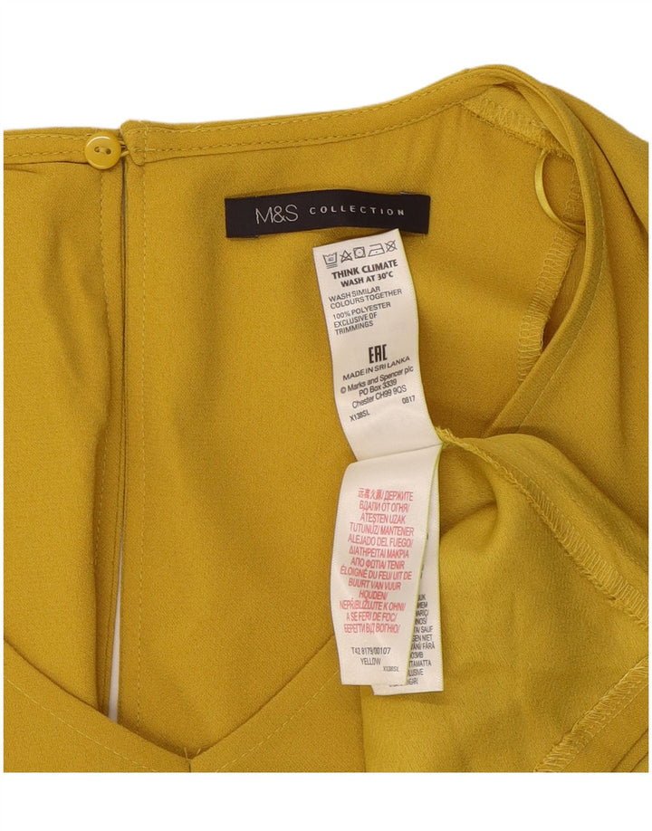 Abito a trapezio da donna Marks & Spencer UK 12 Poliestere giallo medio