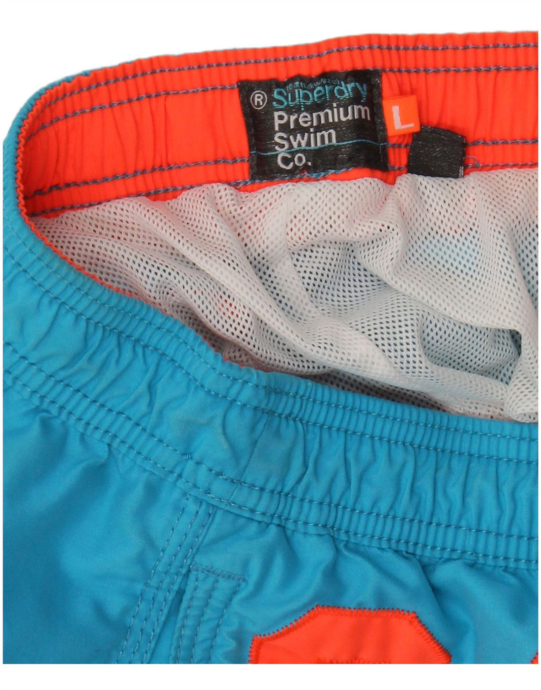 Pantaloncini da bagno grafici da uomo Superdry grandi in poliestere blu