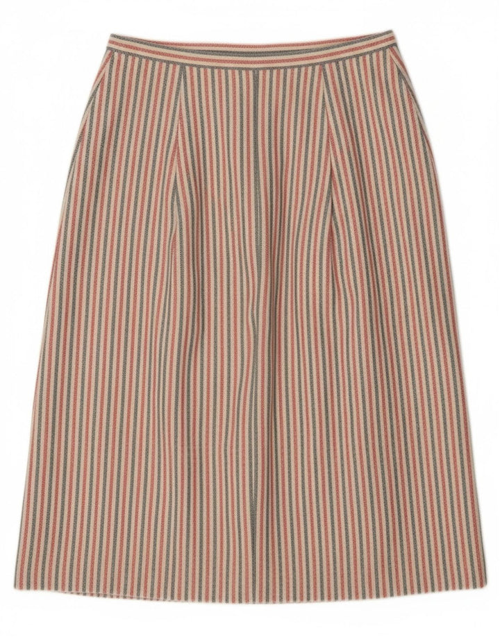 Gonna longuette da donna vintage W27 piccola a righe multicolore