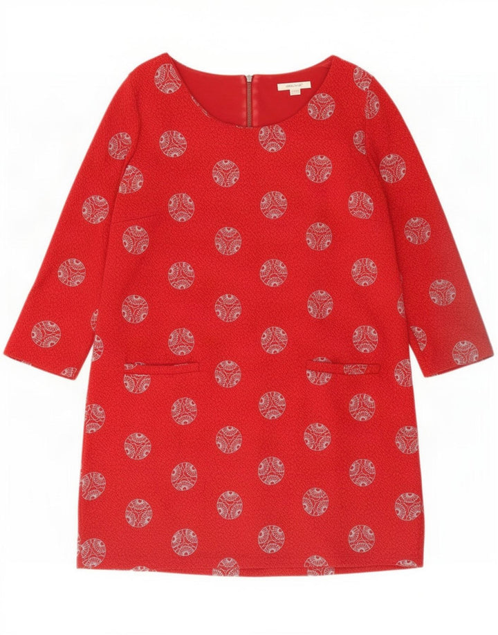 Abito basic da donna con maniche a 3/4 di White Stuff UK 12 Rosso medio geometrico
