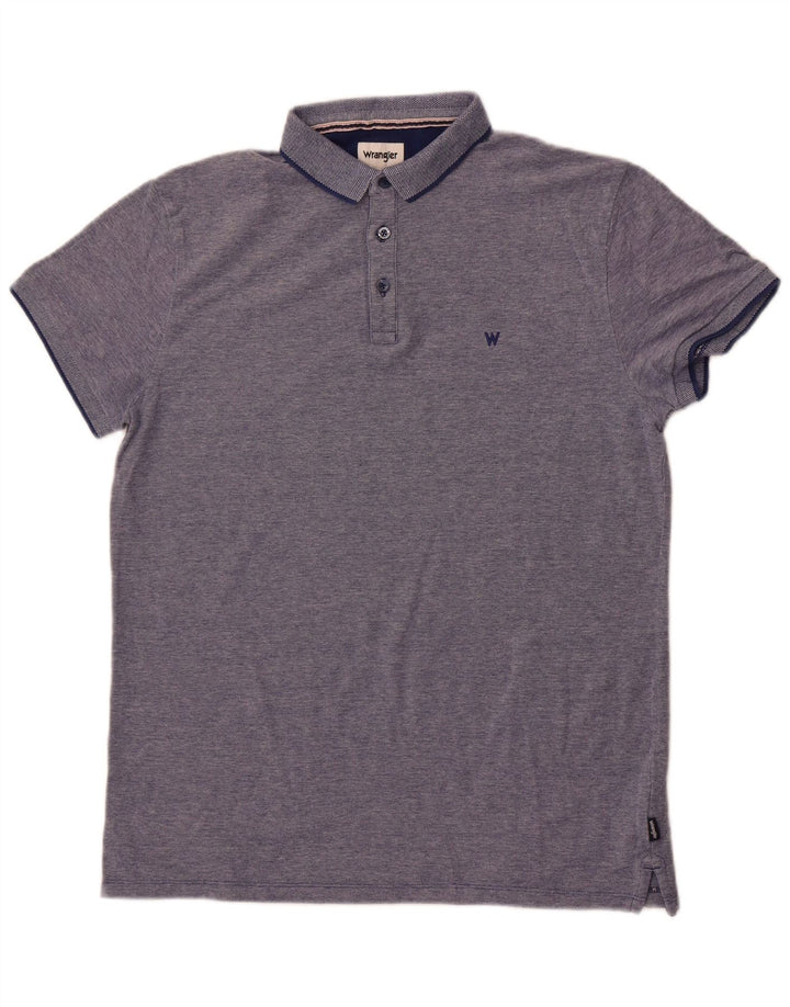 Polo da uomo Wrangler grande in cotone blu navy