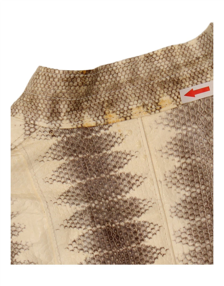 Giacca in pelle da uomo Lee Sands UK 40 grande stampa animalier beige
