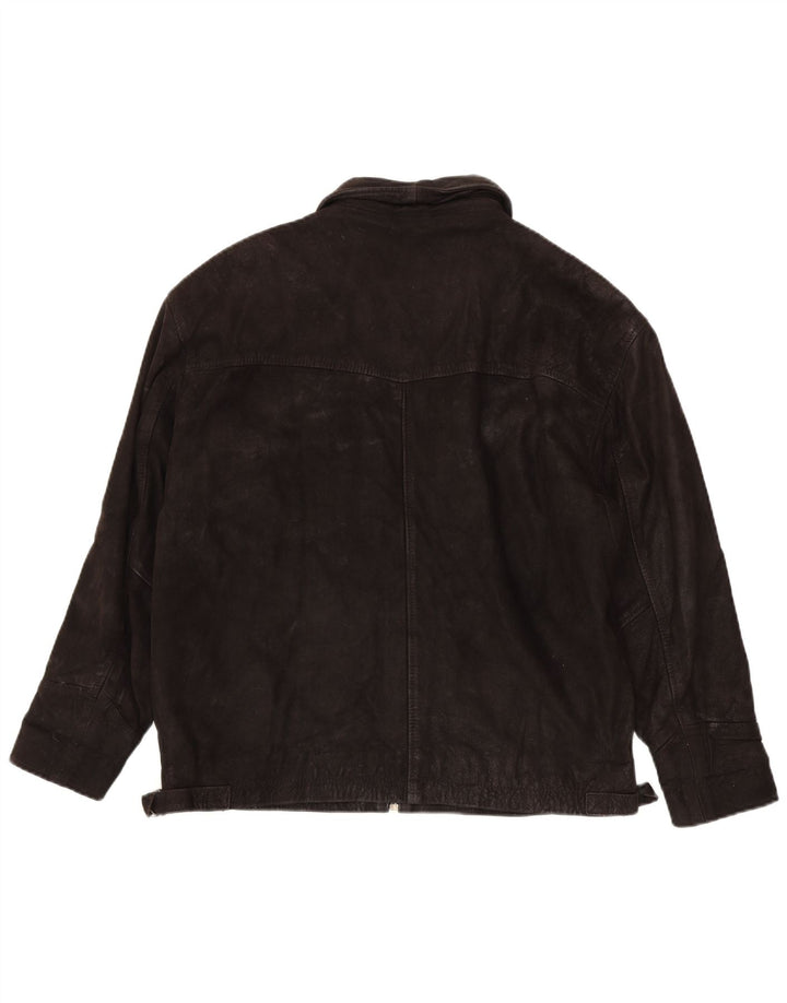 Giacca in pelle vintage da uomo UK 40 grande marrone