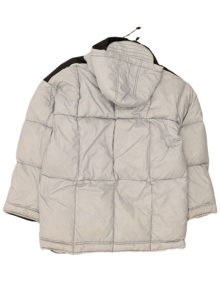 Giacca da sci vintage da uomo con vestibilità ampia con cappuccio EU 48 Poliammide grigio medio
