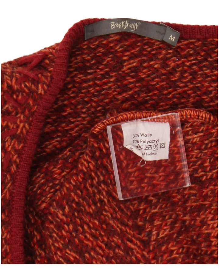 Maglione cardigan da donna Backstage UK 14 Poliacrilico chiazzato arancione medio