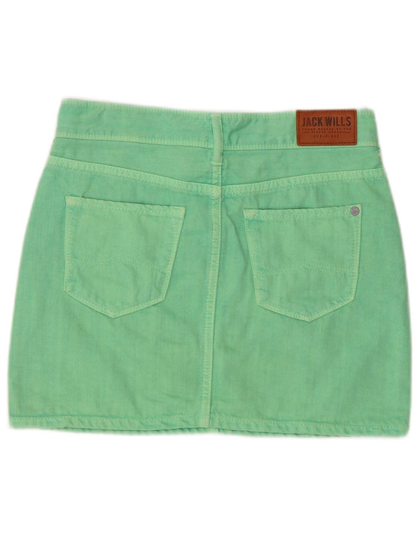 JACK WILLS Gonna di jeans da donna UK 4 XS W26 Verde Cotone