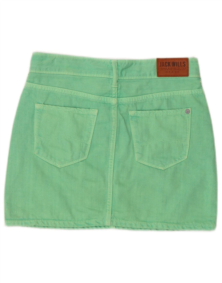 JACK WILLS Gonna di jeans da donna UK 4 XS W26 Verde Cotone