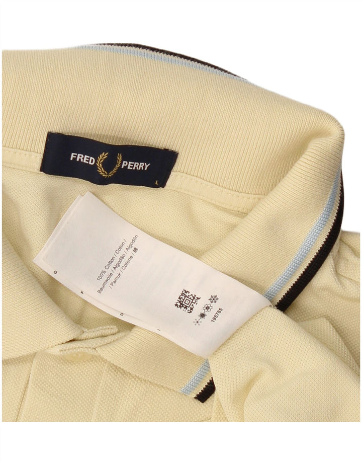 Polo da uomo Fred Perry grande in cotone giallo