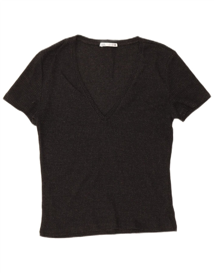 T-shirt Zara da donna Top UK 14 grande nera
