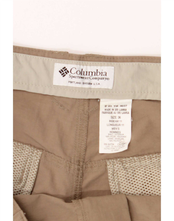Pantaloncini cargo da uomo Columbia W36 grandi in nylon marrone