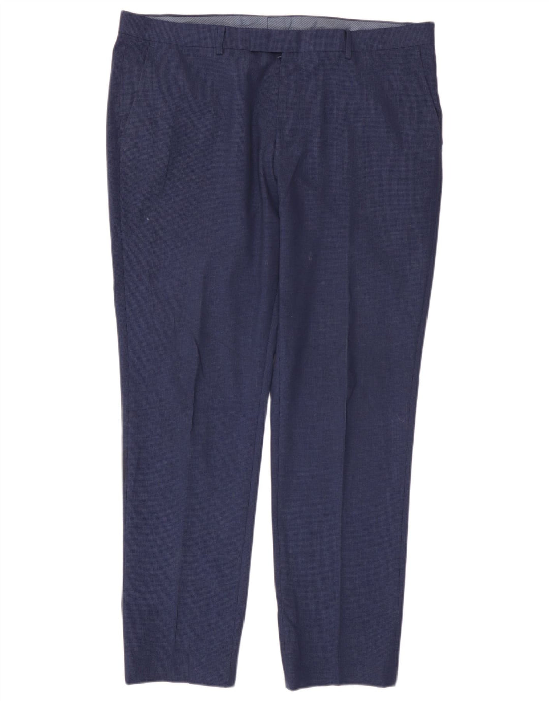 Pantaloni da abito da uomo Marks & Spencer super slim fit W38 L31 pied de poule blu