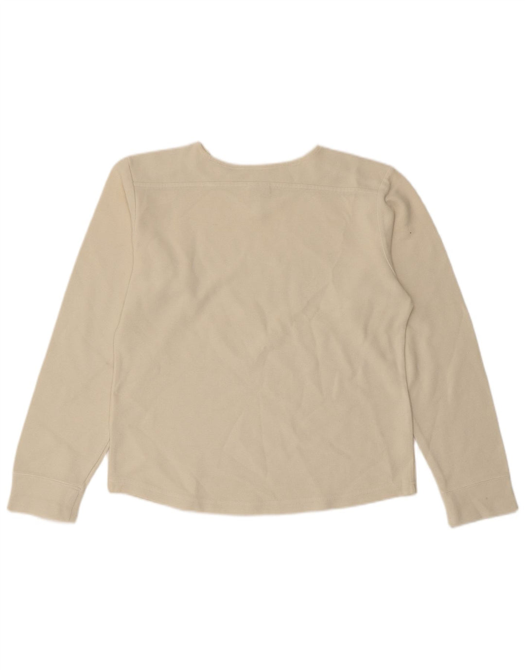 Top corto da donna NIKE a maniche lunghe UK 10/12 cotone bianco sporco medio