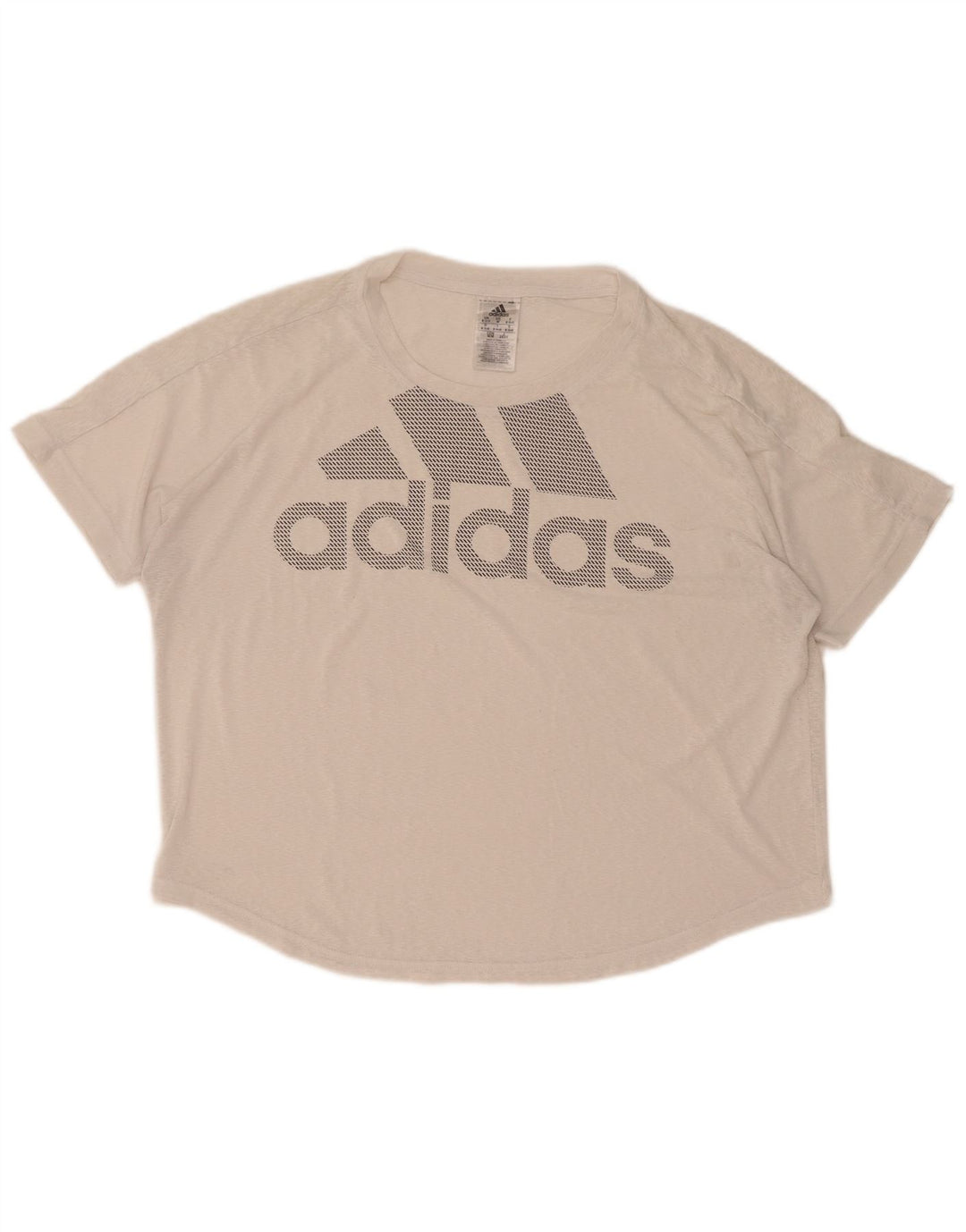 T-shirt grafica oversize Adidas Climalite da donna UK 12/14 Medio Bianco