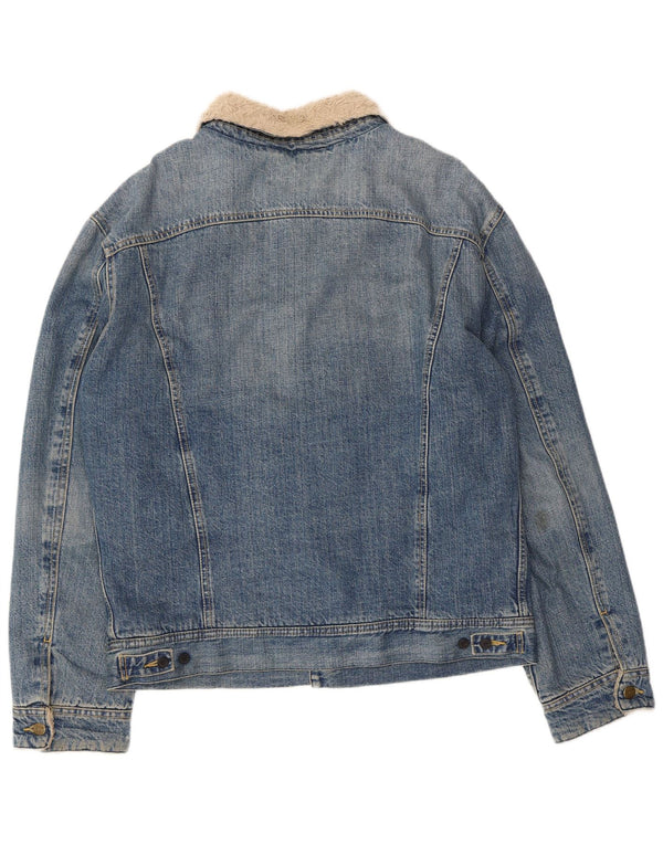 Giacca Lee Sherpa in denim da uomo UK 42 XL cotone blu