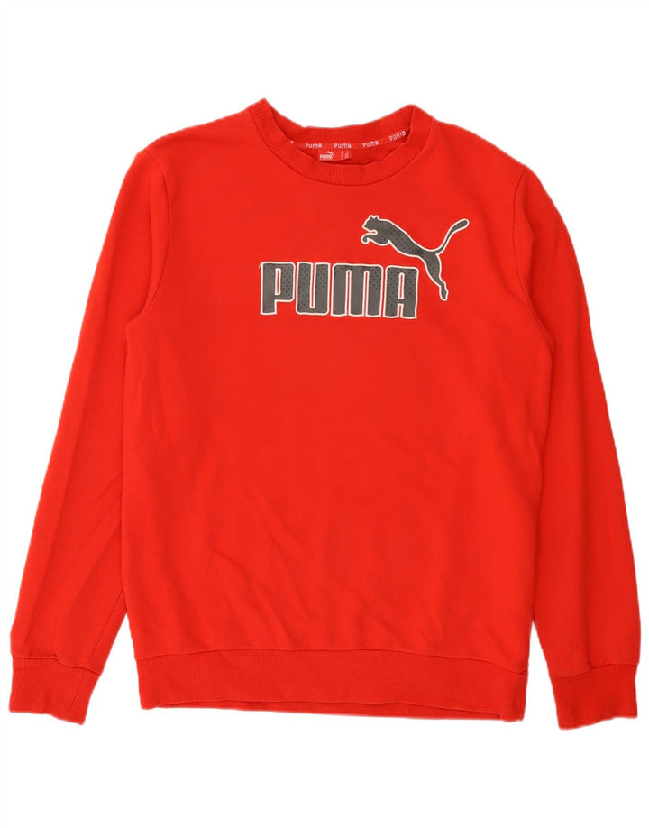 Felpa grafica da uomo Puma Maglione rosso medio in cotone