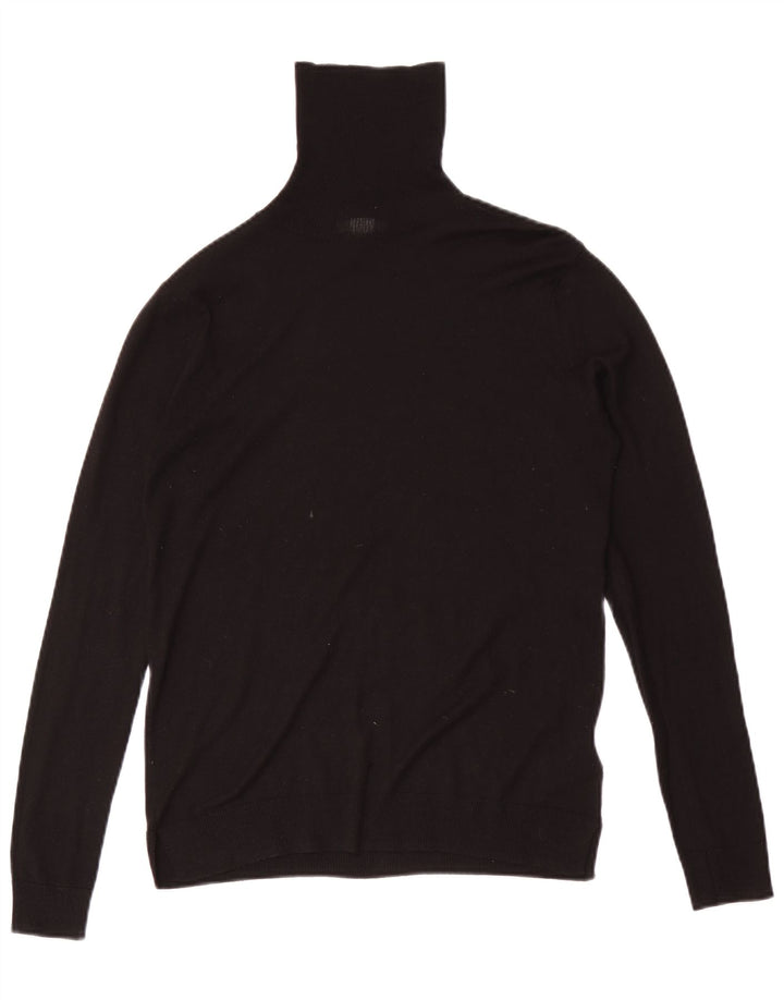 Maglione maglione basic da donna con collo alto UK 10 piccolo acrilico nero