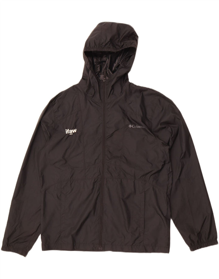 Giacca antipioggia con cappuccio da uomo Columbia UK 38 poliestere nero medio
