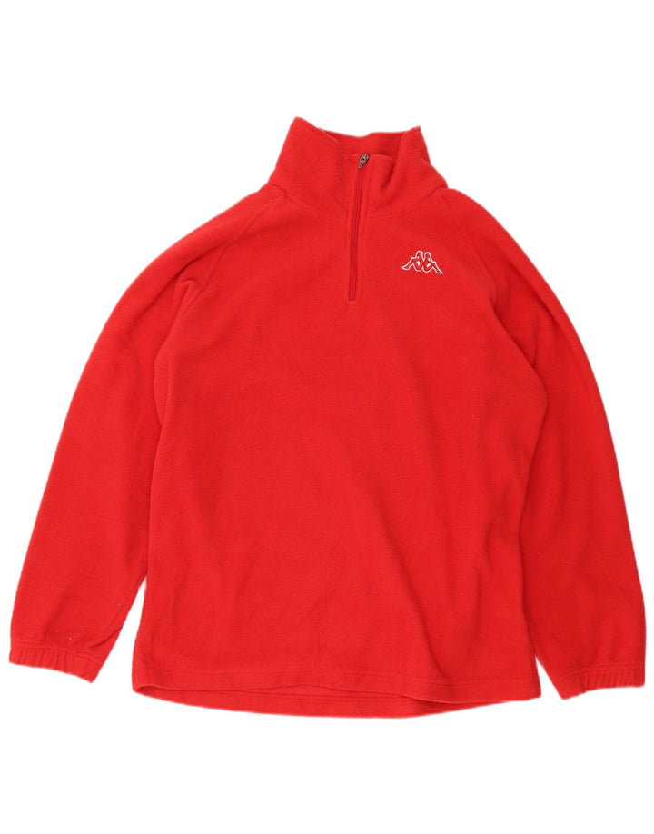 Maglione in pile da uomo Kappa con zip e collo in poliestere rosso medio