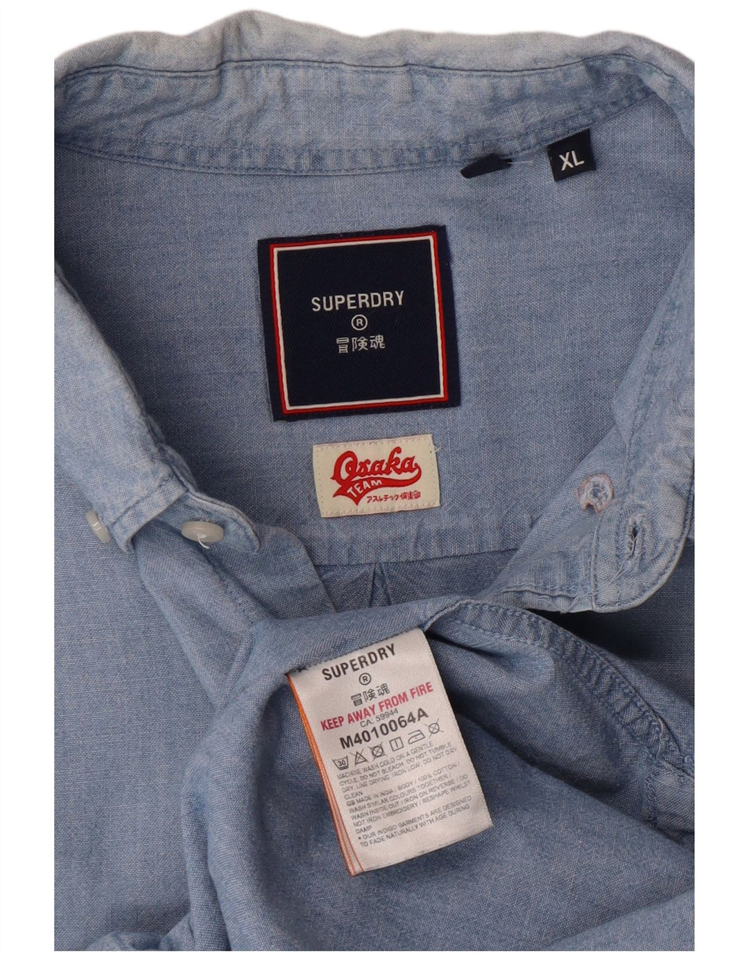 Camicia da uomo Superdry XL in cotone blu